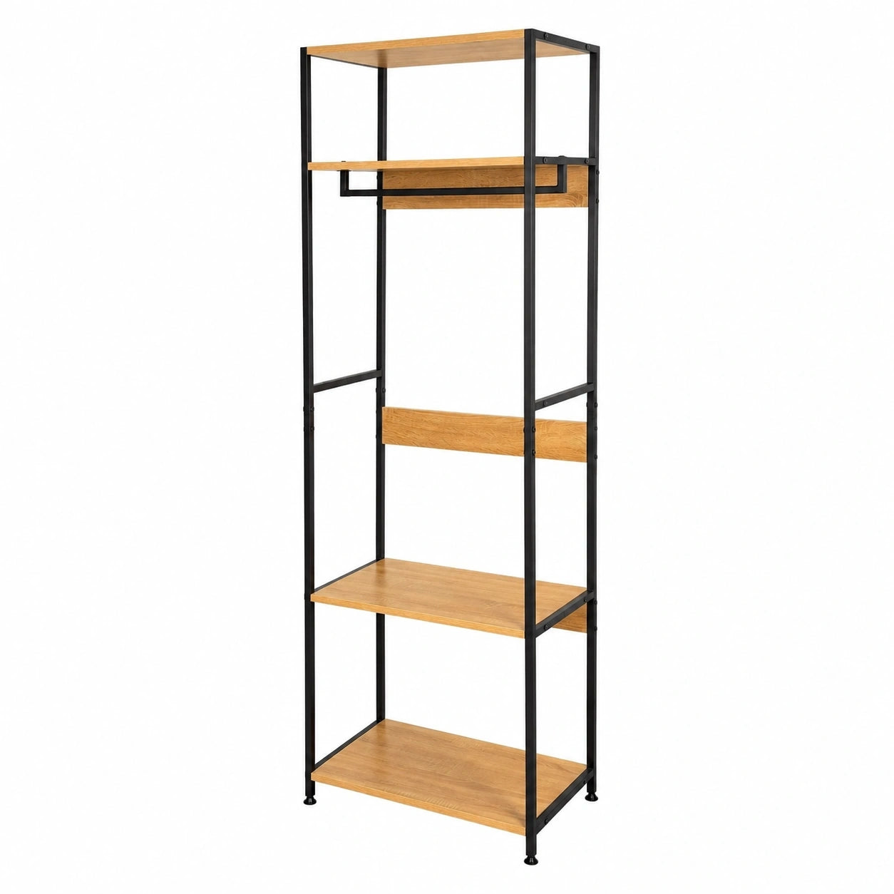 armoire-ouverte-avec-portevetements-et-etageres-60x40x175-cm-metal-et-bois-capacite-30-kg-faihjr5433qz