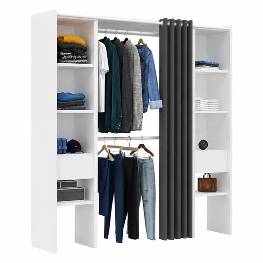 dressing-extensible-blanc-avec-double-penderie-et-rideau-gris-doskex5350km